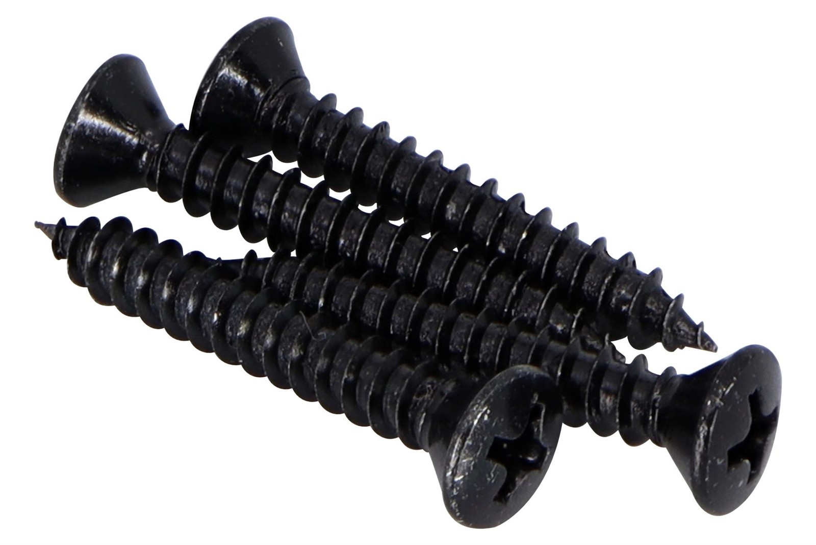#8 x 1 3/16" (30mm) Guitar Neck Plate mounting screws - set of 4 - Black