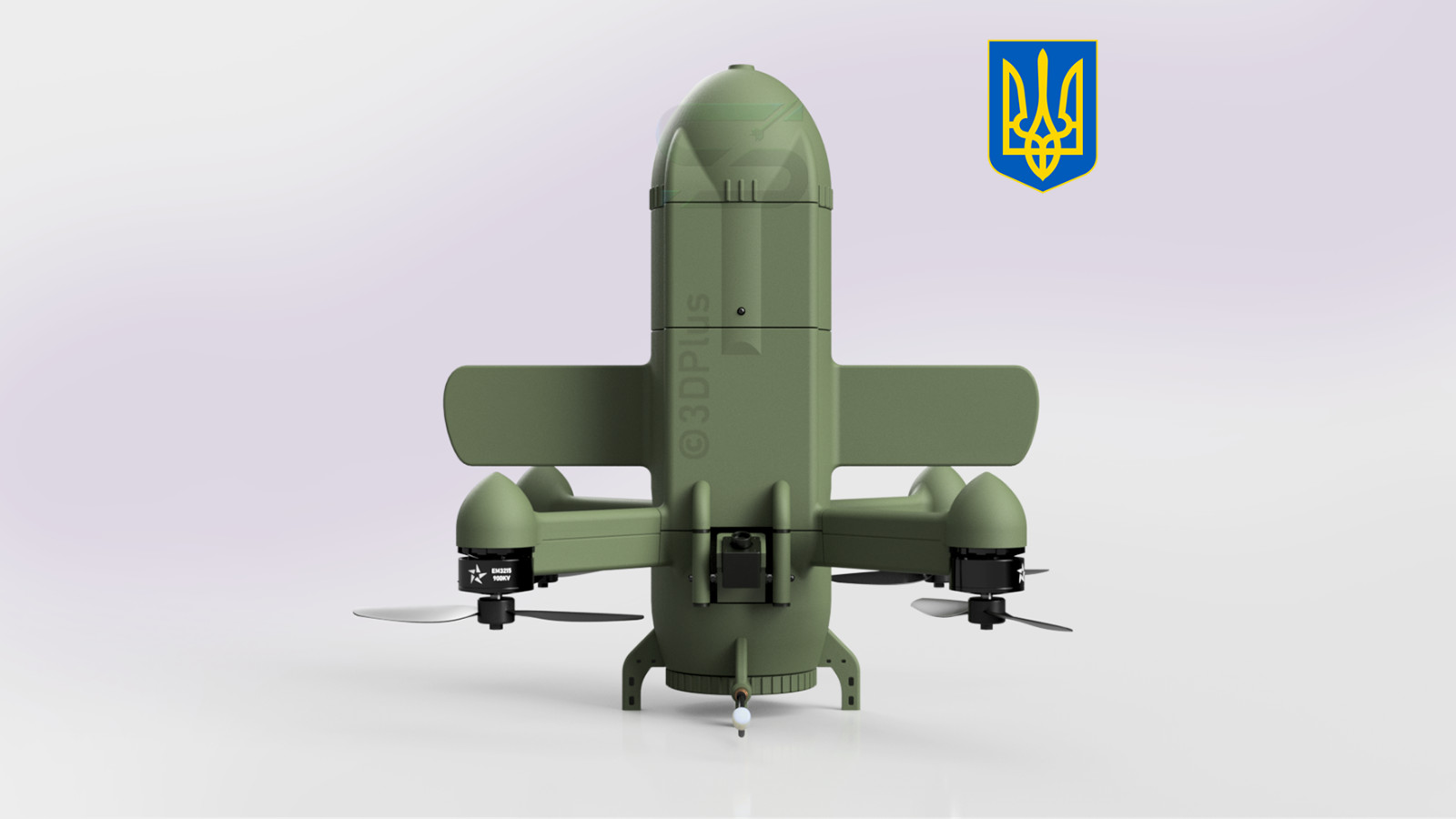 3d printed Ukrainian Sting Interceptor model kit display cosplay white 1/1