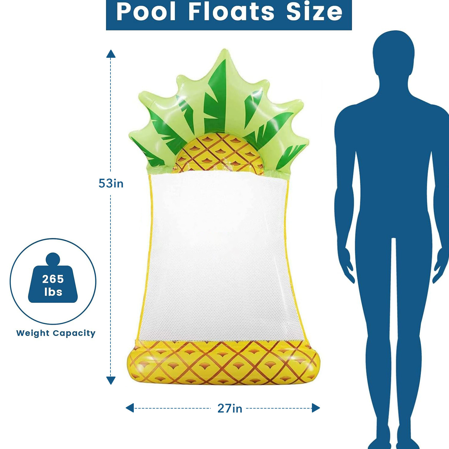 HBN Fruit Inflatable Pool Hammock Float, 2 Pack Water Lounges, Multi-Purpose