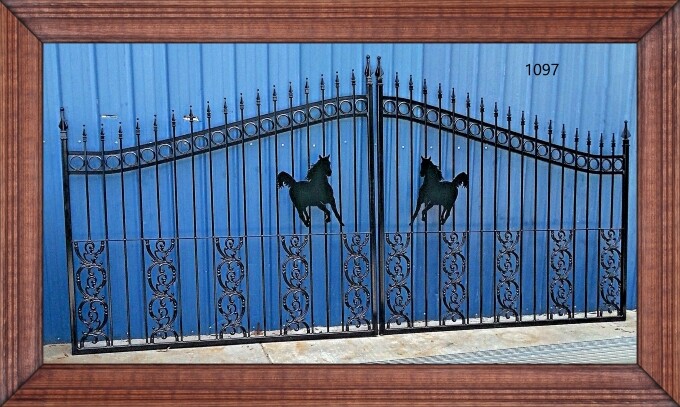 On Sale! #1097 14' Driveway Gate Wrought Iron Style Steel Metal Safety Security