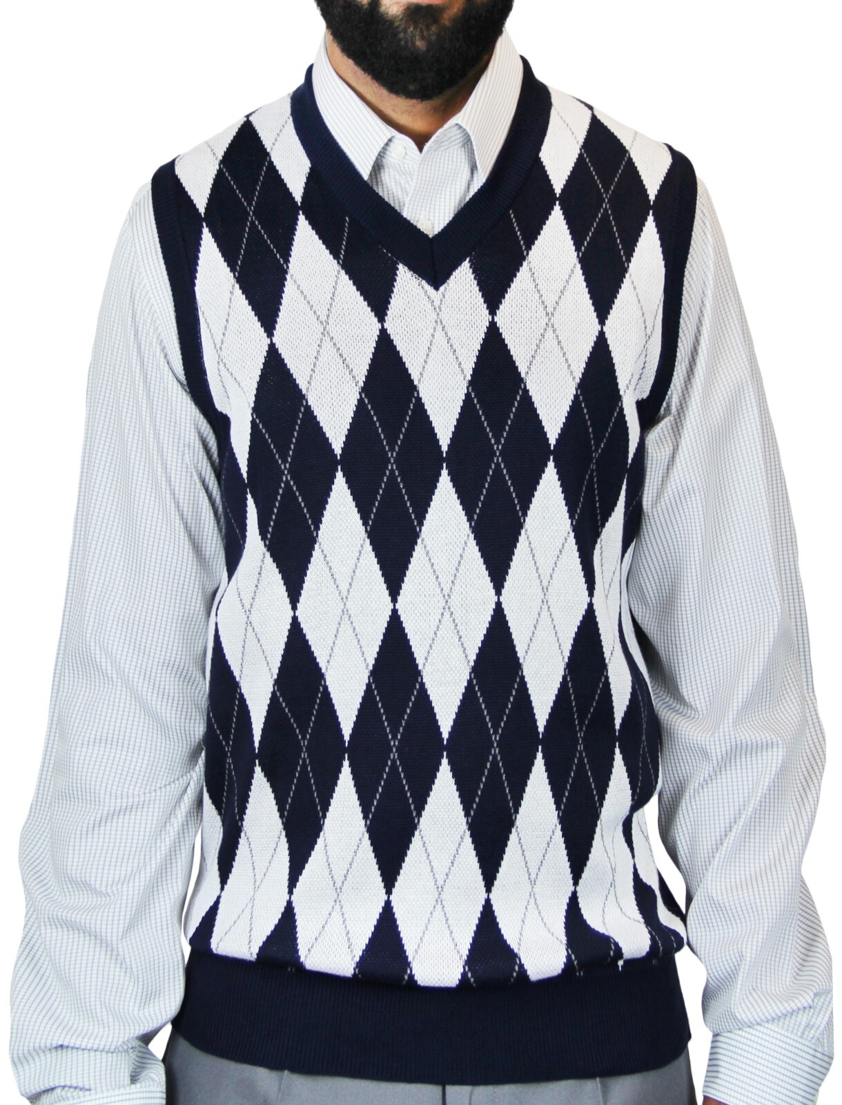 Blue Ocean Mens Big & Tall Jacquard Sweater Vest (SV-245BM)