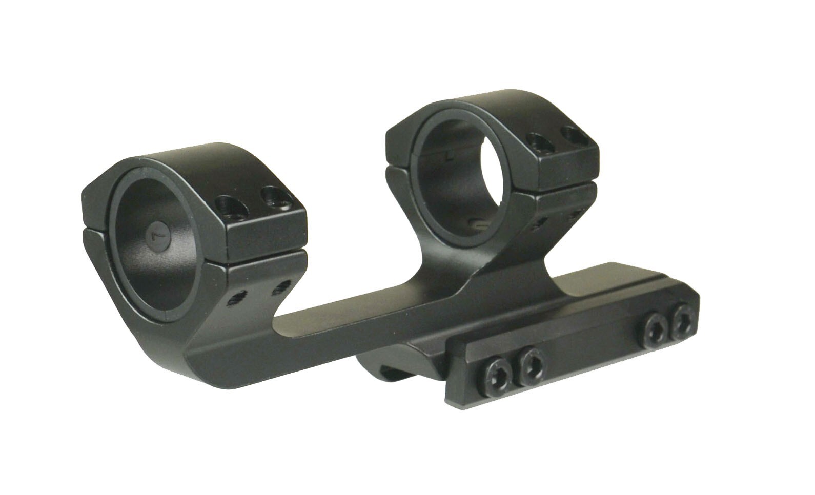 Black 30mm Offset Cantilever Picatinny Weaver Scope Ring Mount With 1" Inserts