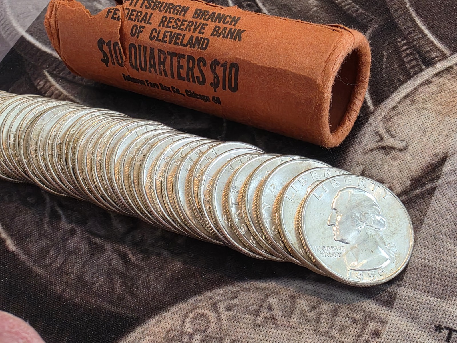 1959-D BU Silver Washington Quarter from OBW Rolls $FREE SHIPPING$