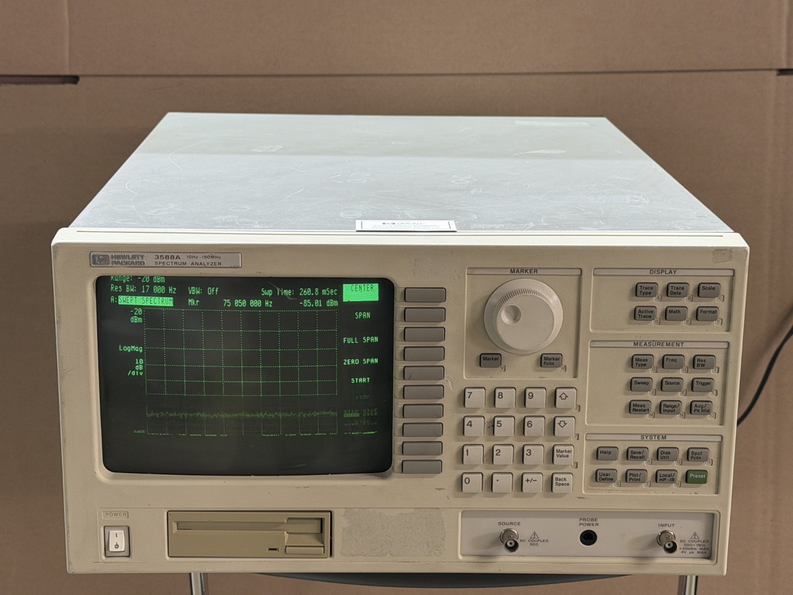 HP Hewlett Packard 3588A 10Hz-150MHz Spectrum Analyzer w/Power Cord