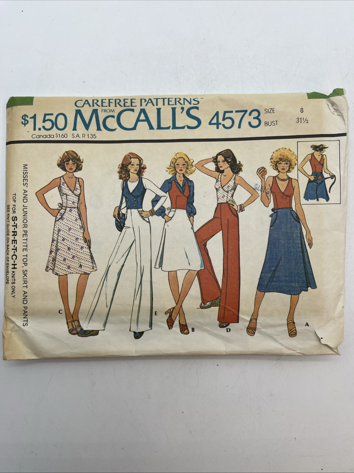 McCall’s 4573 Top Skirt & Pants Size 8 Vintage 1975 Uncut