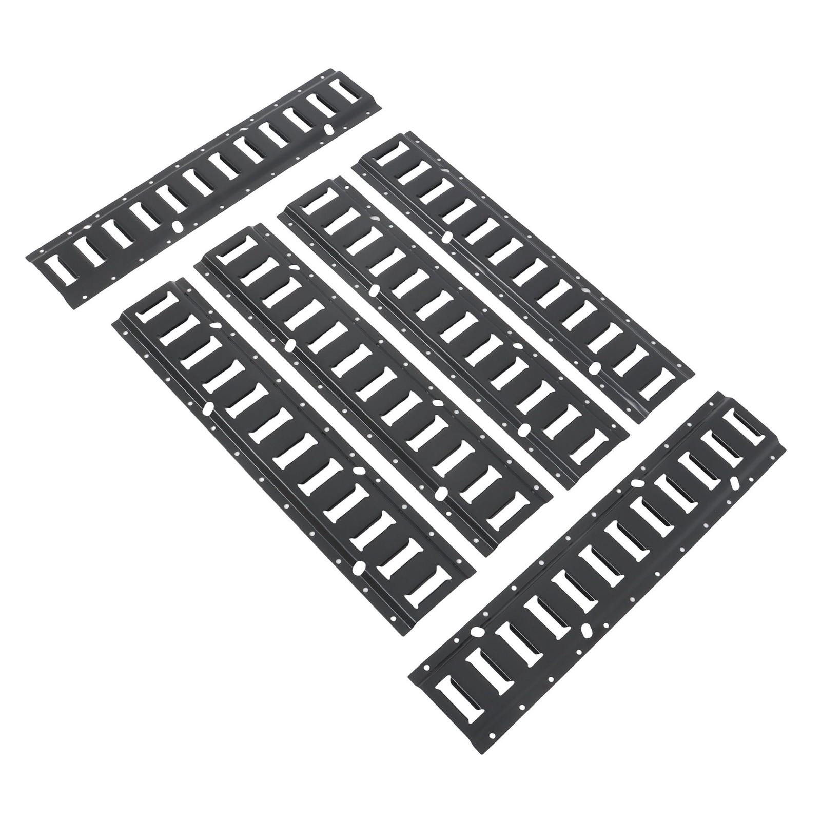 6 Piece 2' Powder Coated E Track Rail Set Black Finish Fit For Trailers Vans
