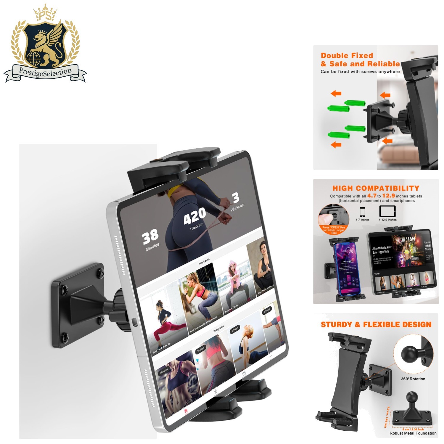 Stylish Tablet Holder Stand with 360° Rotation - Perfect for Kitchens & Offices