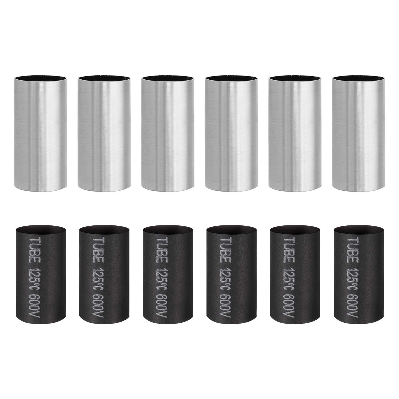 6Pcs 2" Tall E12 Candle Covers Sleeves with Insulation Tube Chrome
