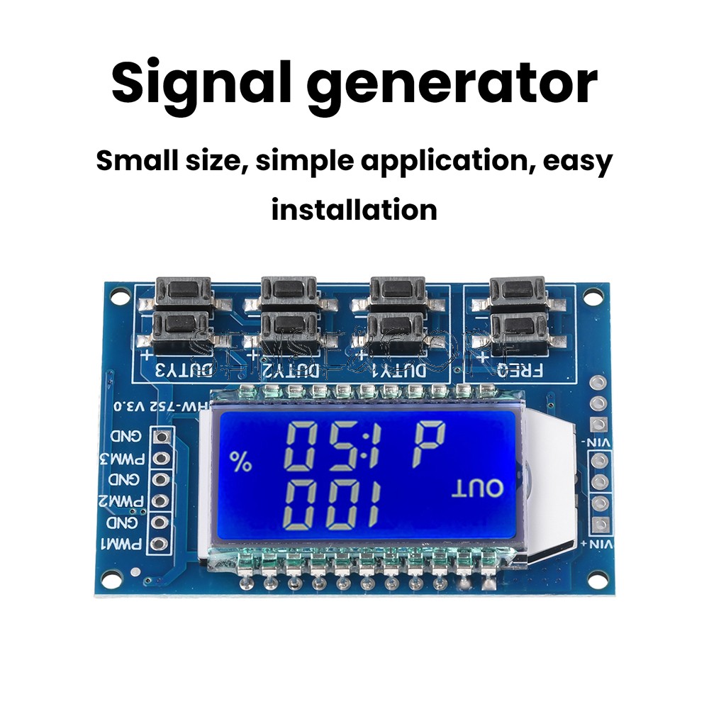 Signal Generator 3-Channel PWM Pulse Wave Frequency Duty Cycle Adjustable Module