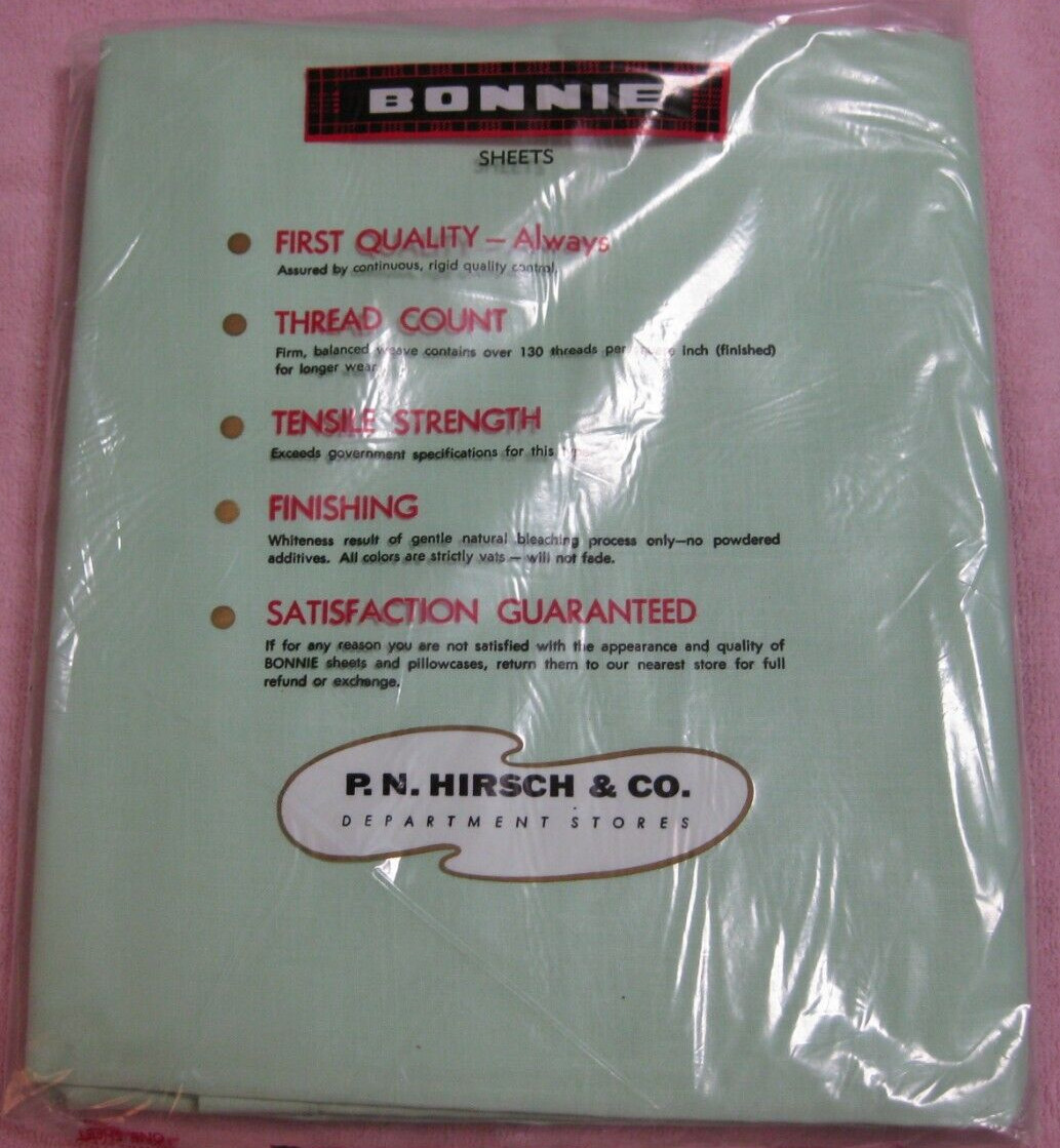 Vintage Bonnie Fine Muslin Twin Flat Sheet 100% Cotton Mint Green