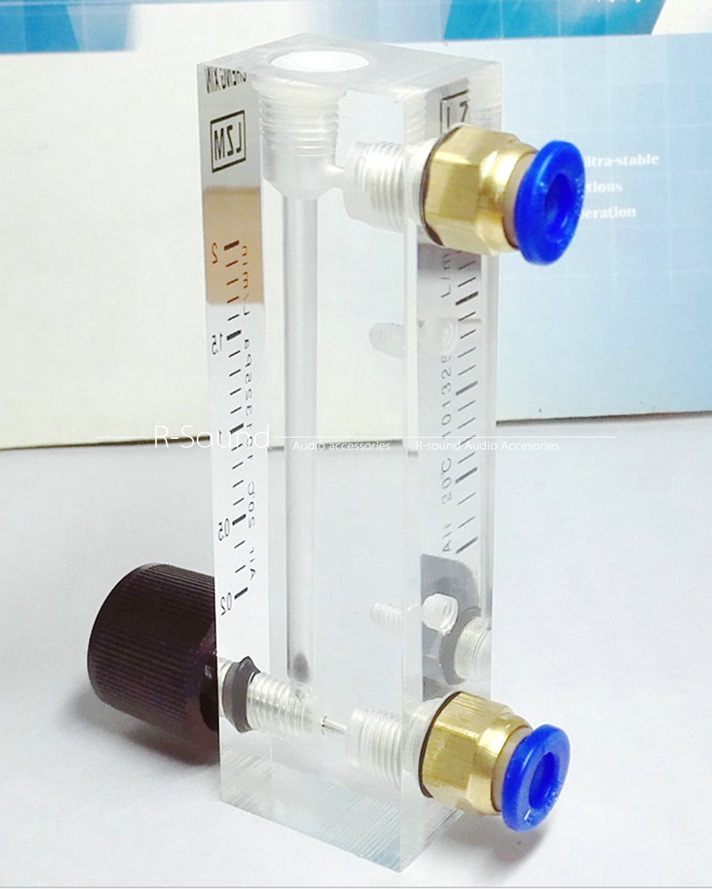 LZM-4T Air Panel Flowmeter Rotameter With Valve Push In Fit  0.1-1L/min Tube