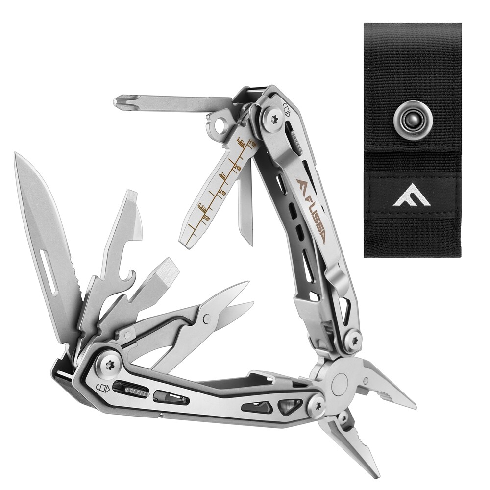 FLISSA 16-in-1 Multi Tool Plier Knife Folding Compact EDC Multitool Pocket Knife