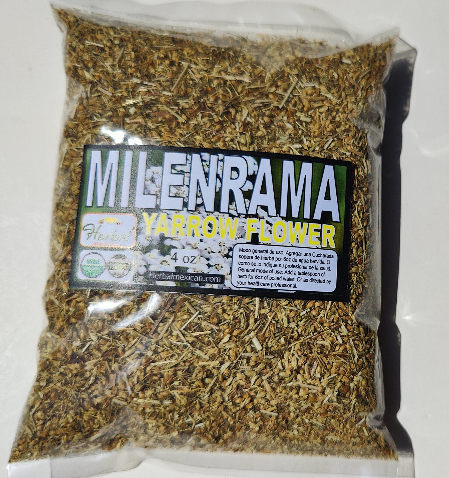 4oz Milenrama hierba te - yarrow herb & flower c/s - organic yarrow herbal tea