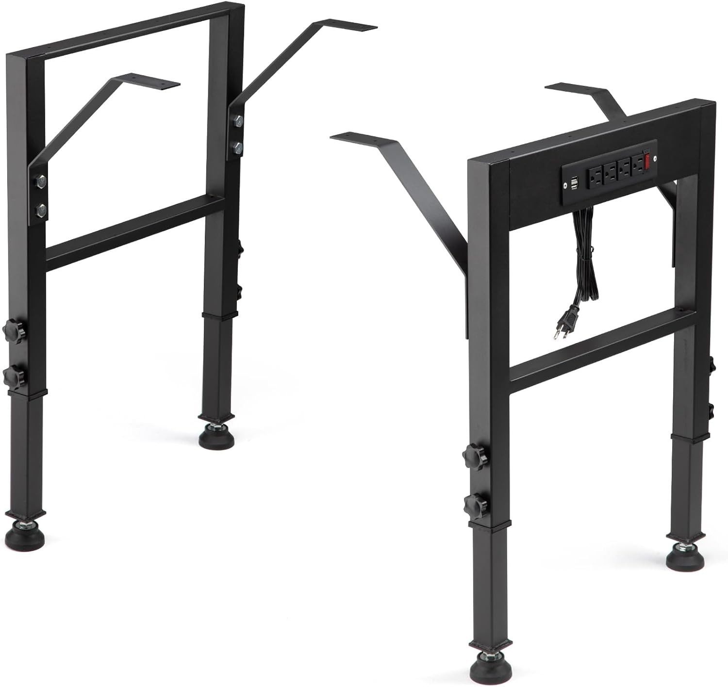 19.6-Inch Depth Workbench Frame, Height Adjustable 28.5" to 33.8",Set of 4 Metal