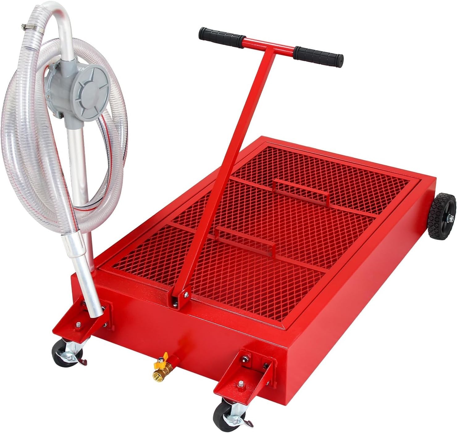 Low Profile Oil Drain Pan,Heavy Duty Oil Drain Pan with Pump,Ergonomic Handle