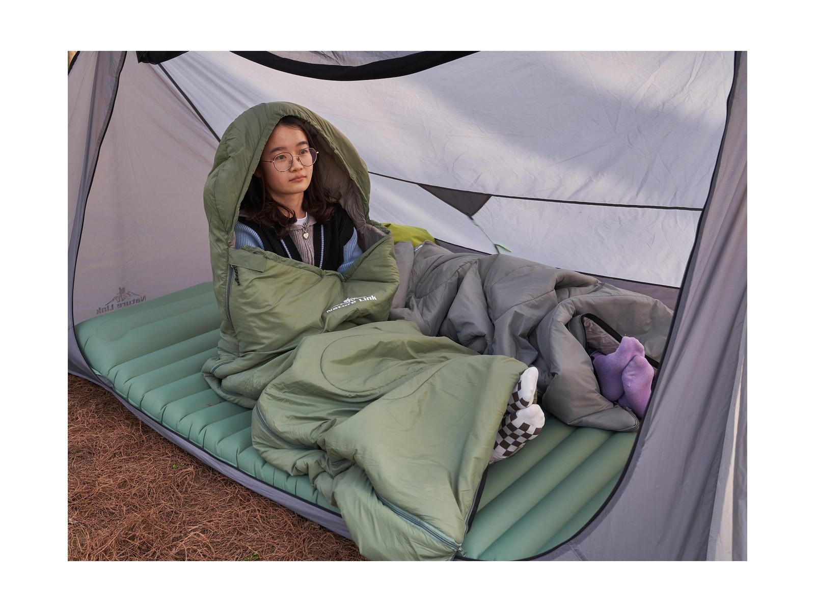 Lightweight Sleeping Bag 2.43lbs, Backpacking Sleeping Bag 46℉-59℉,.