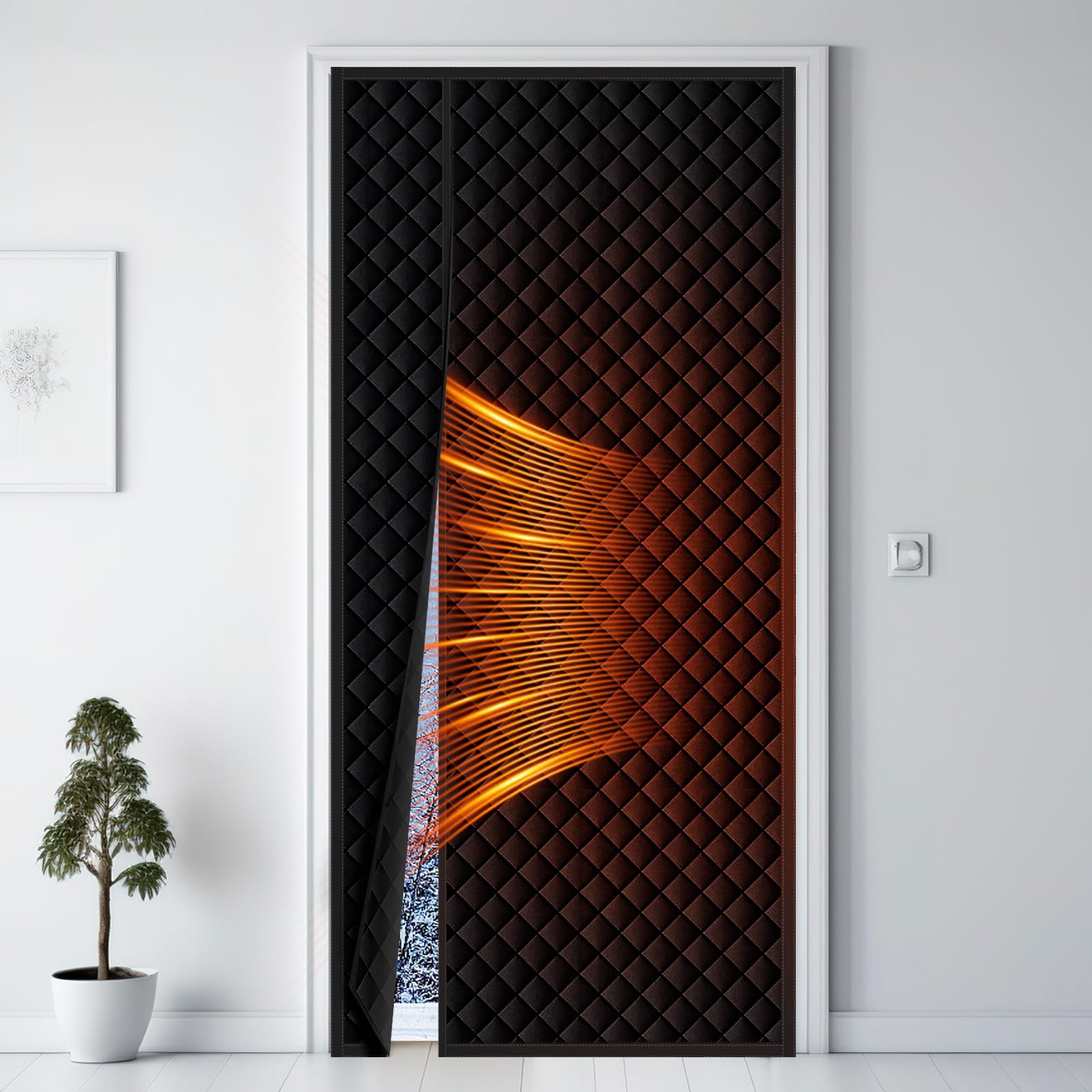 Magnetic Thermal Insulated Door Curtain for 38x82 Inch Door, 40x83 Inch Winte...