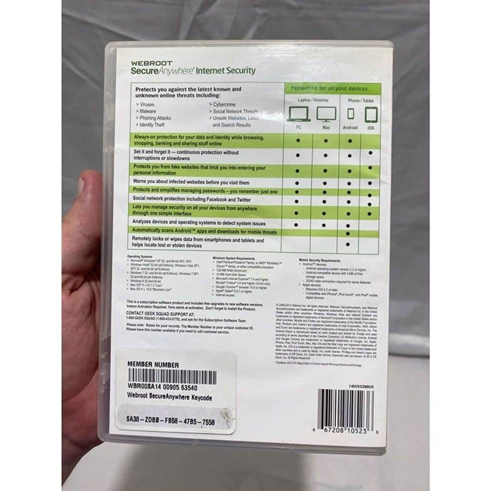 Webroot Secure Anywhere Ultimate Protection PC Mac Mobile Android iOS