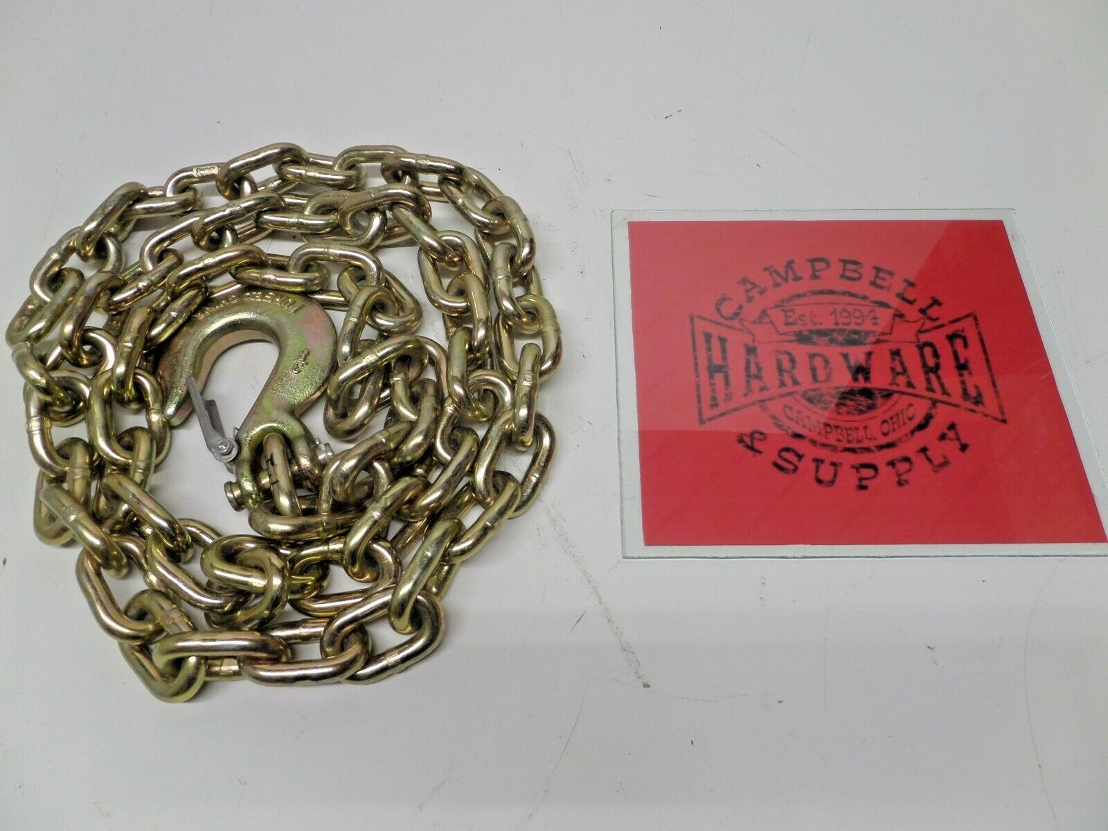 Auto Body Frame Machine Pull Chain 3/8" x 9' Grade 70 with 3/8' Clevis Slip Hook