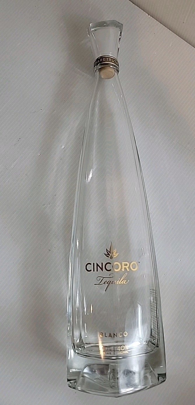 Premium Cincoro Blanco Tequila 750 ML Empty Bottle Unrinsed Michael Jordan