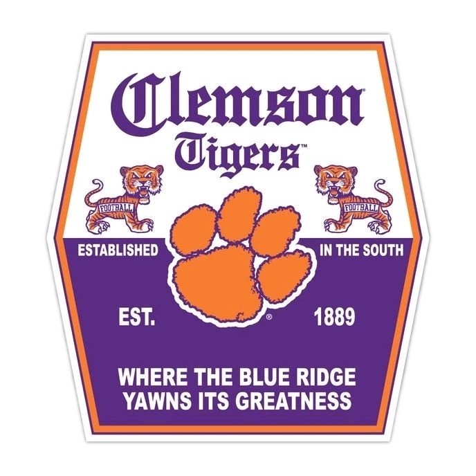 Clemson Tigers Sticker NCAA Football Die Cut Laminated