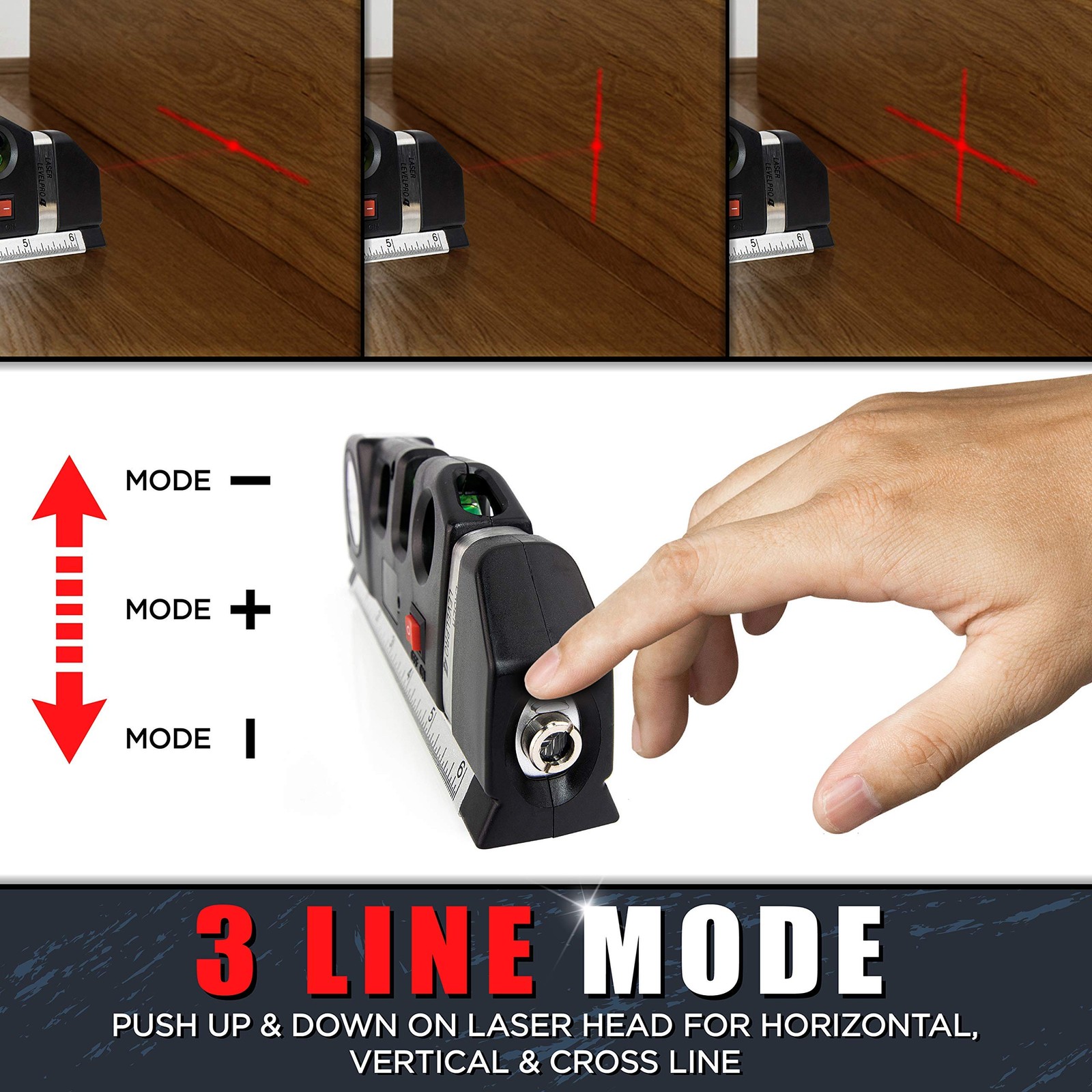 Ofircreation Stud Finder & Multifunction Device (Laser Level Black and Orange