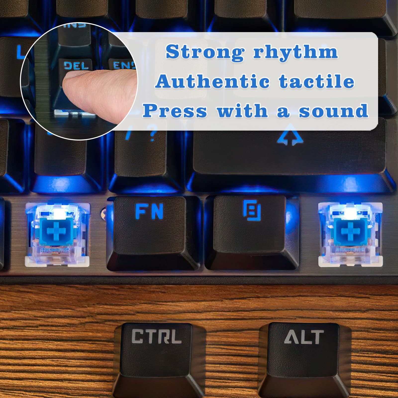 50 PCS Blue Keyboard Switches 3Pin Clicky Tactile Replacement Kit Puller