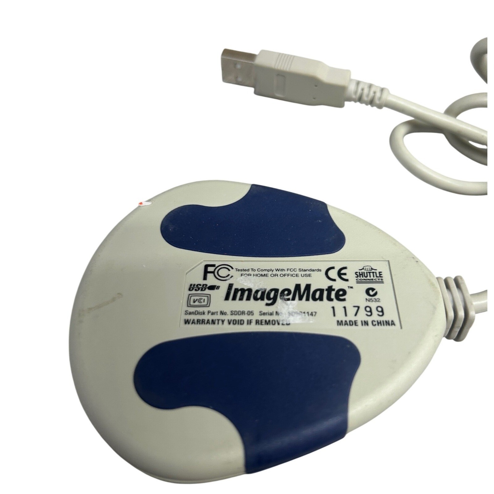 SanDisk ImageMate SDDR-05 CompactFlash CF Card Reader USB External White Blue
