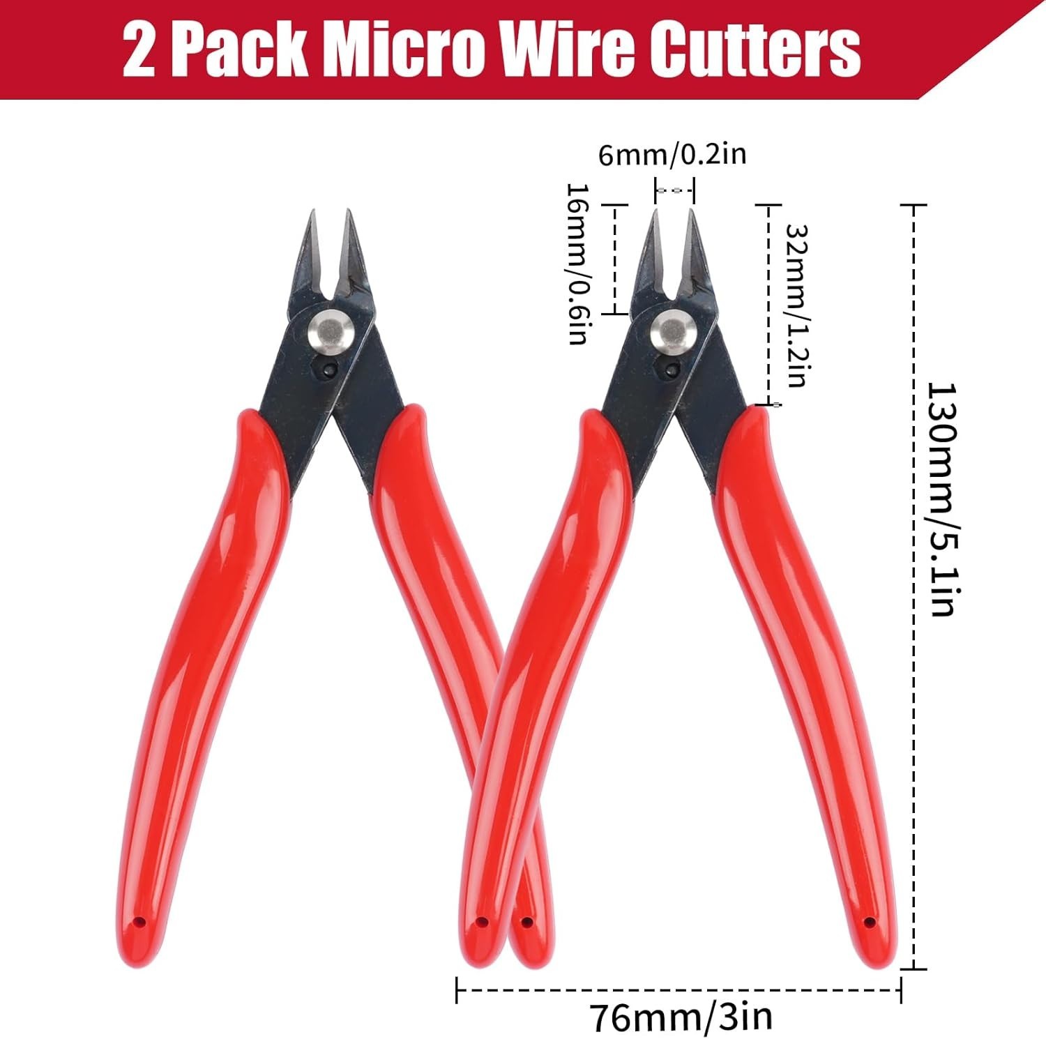 Micro Wire Cutters 5 Inch Flush Cutters for Electronics and Plastic Models
