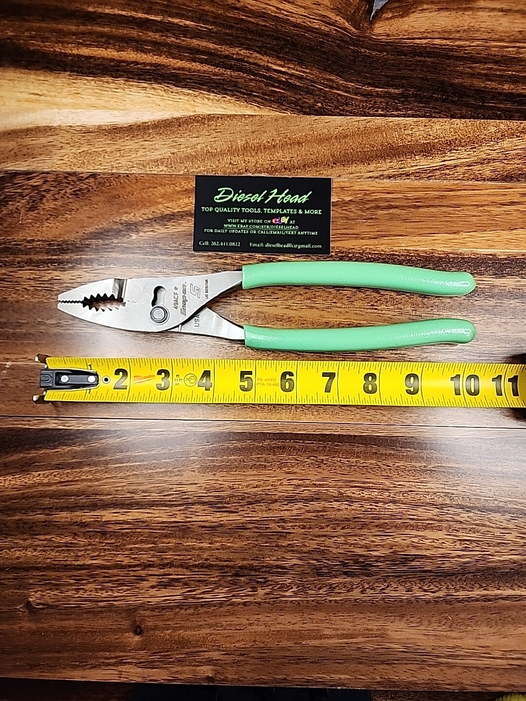 *NEW* Snap On 49ACF GREEN 9" Combo Slip-Joint Pliers - FAST AND FREE SHIPPING