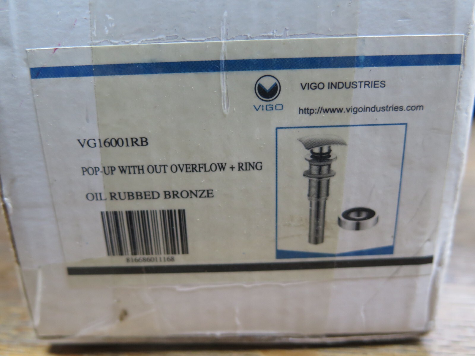Brand New VIGO VG16002RB Bathroom Pop Up Drain with OUT Overflow OIL RUB BRONZE