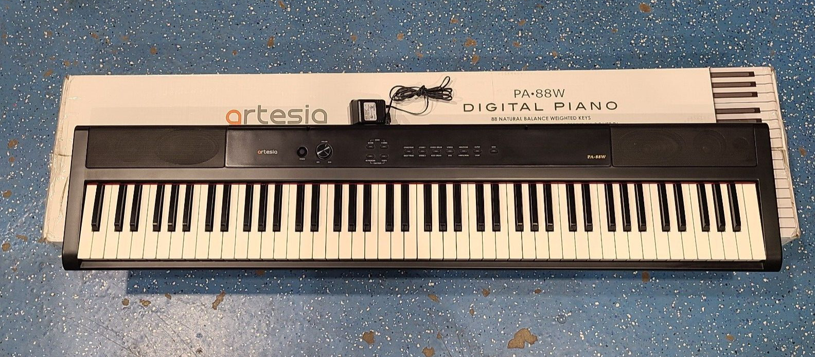 Artesia PE-88W Portable 88-Key Digital Piano Keyboard w/Power Adapter
