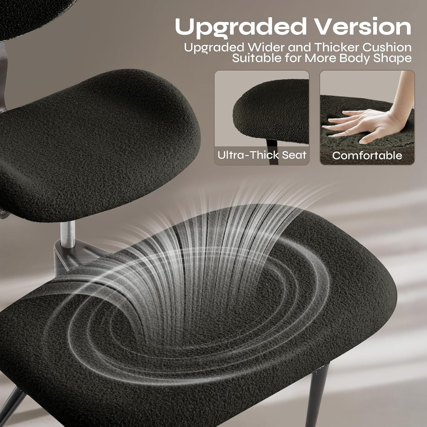 Ergonomic Cross Legged Chair for ADHD, Meditation Chair with 360° Swivel Wheels,