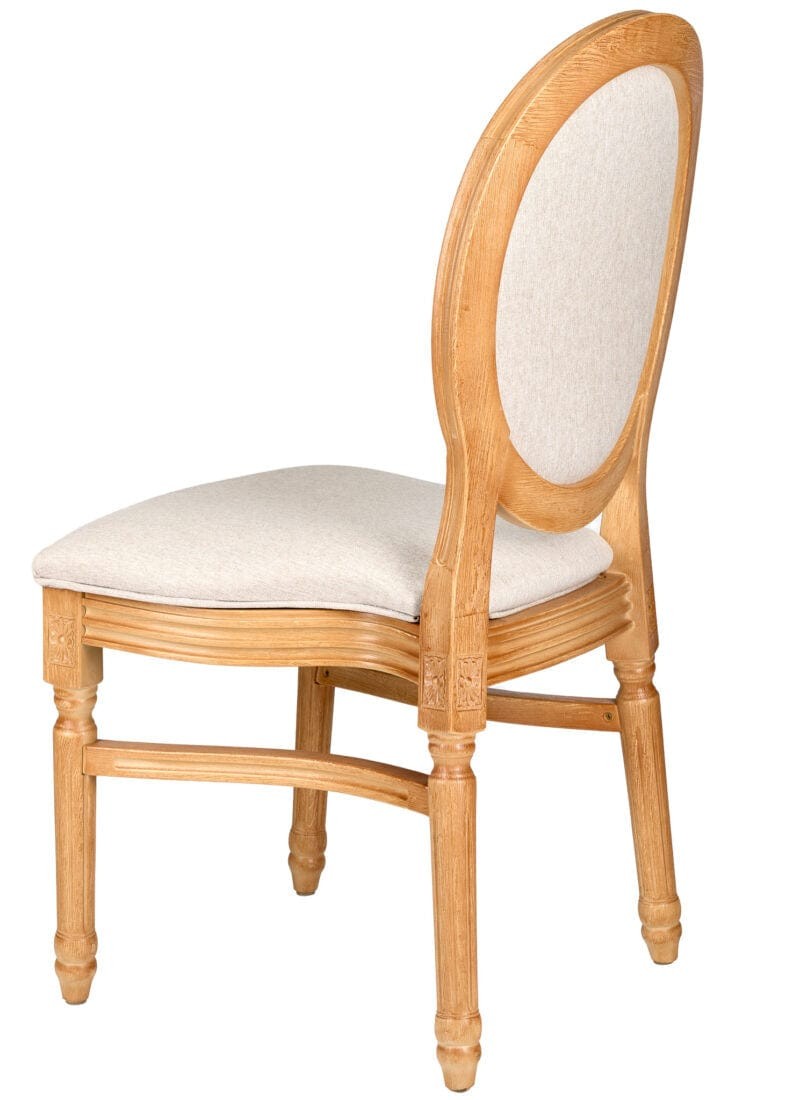 Natural Resin Louis Pop Chair Beige Tweed Fabric Back and Seat by Chivari