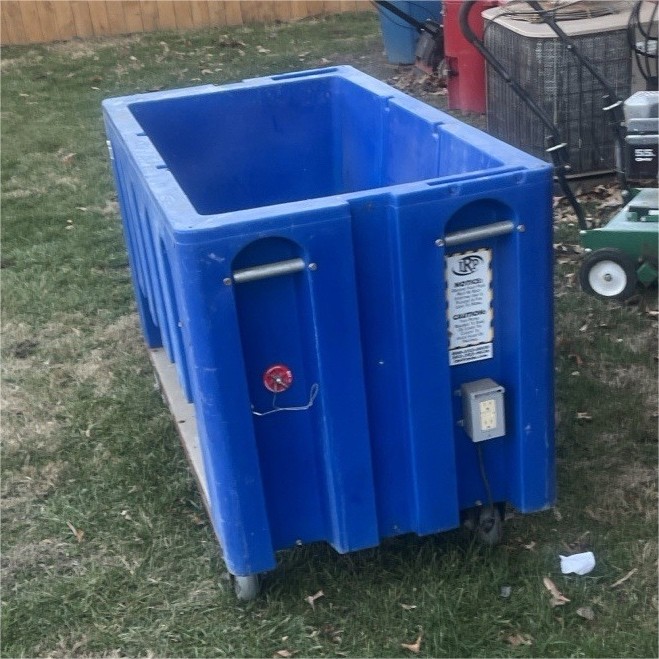 Large Blue Heavy-Duty Rolling Warehouse Bin Industrial Mobile Storage Container