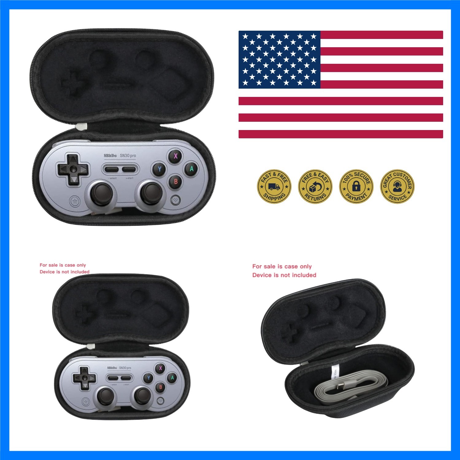Hard Travel Case for 8Bitdo Sn30 Pro Bluetooth Gamepad SN30 PRO