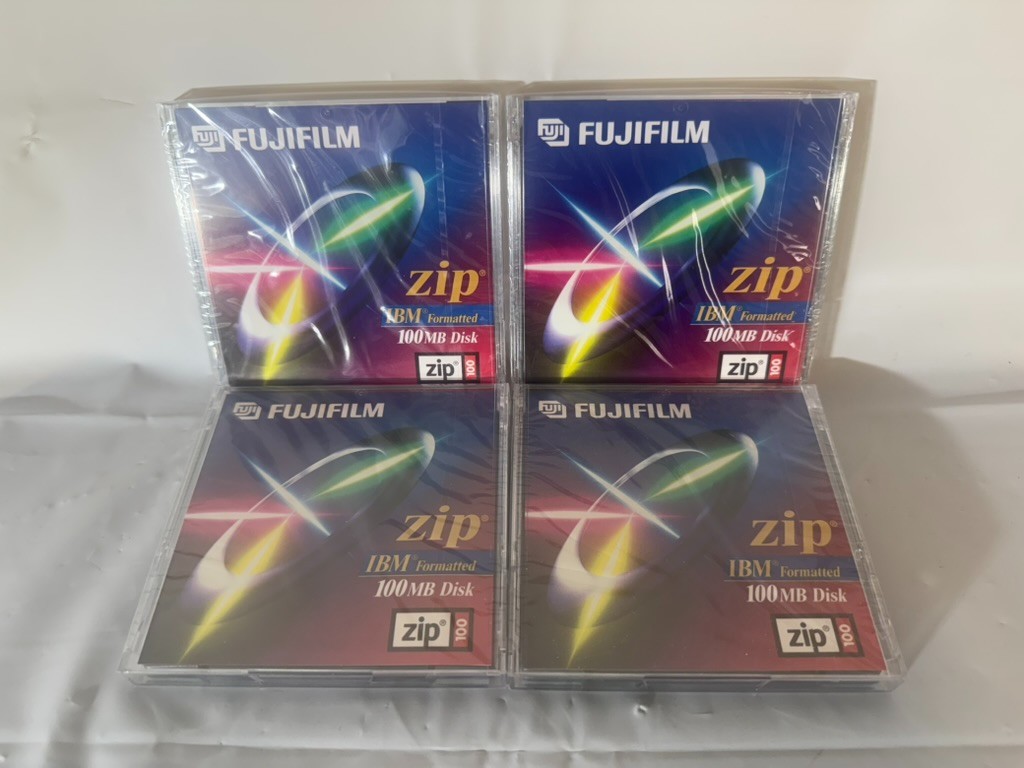 NEW Lot of 4 - FujiFilm 100 MB IBM Formatted Disk Zip Drive Fuji Film SEALED -1E