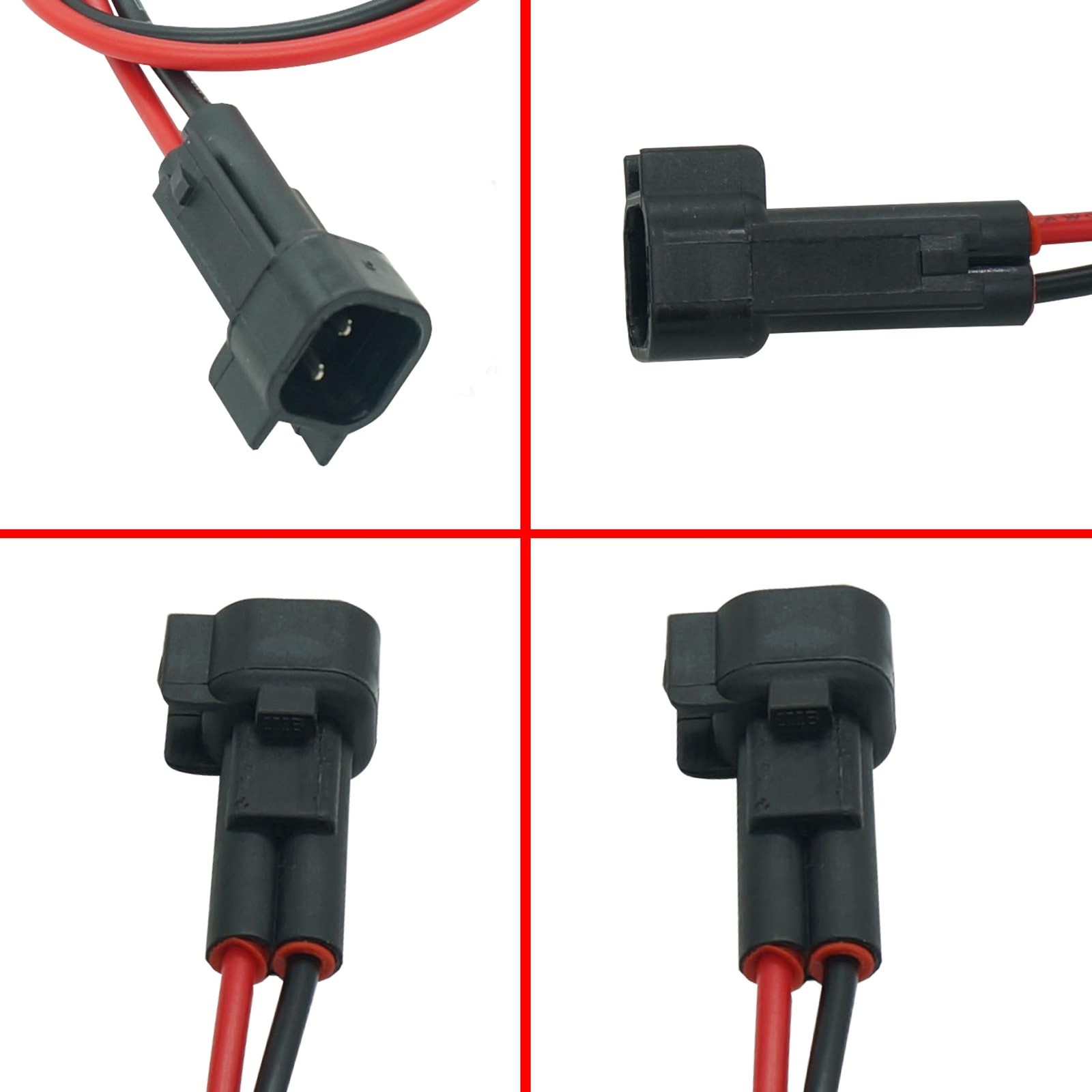 Micarun Set 2 Pins ABS Wheel Speed Sensor Connector Pigtail Harness Plug for ...