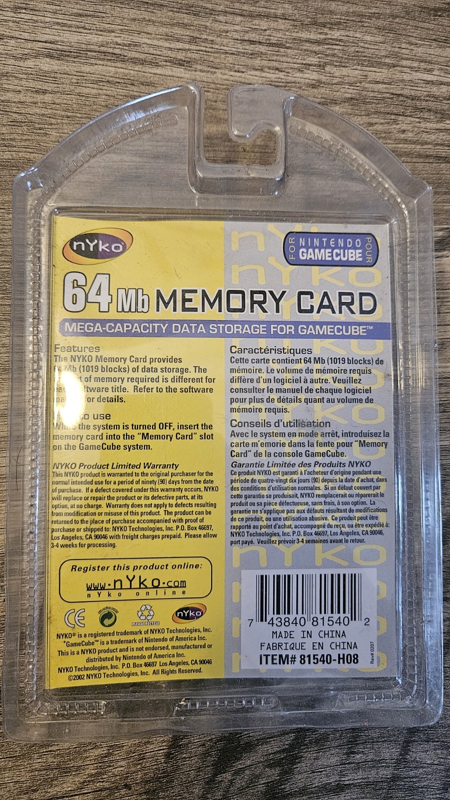 nip NYKO 64mb MEMORY CARD for nintendo GAMECUBE