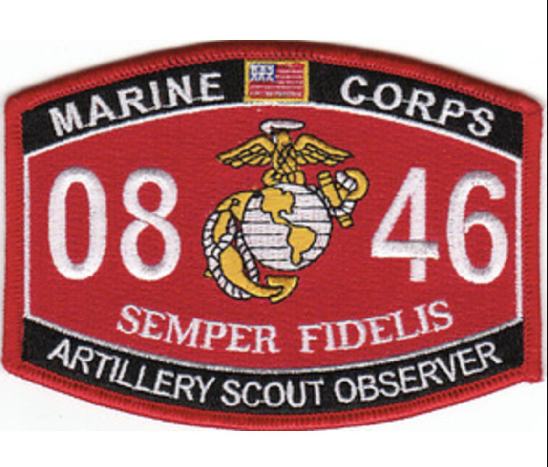 4.5" MARINE CORPS MOS 0846 ARTILLERY SCOUT OBSERVER EGA EMBROIDERED PATCH