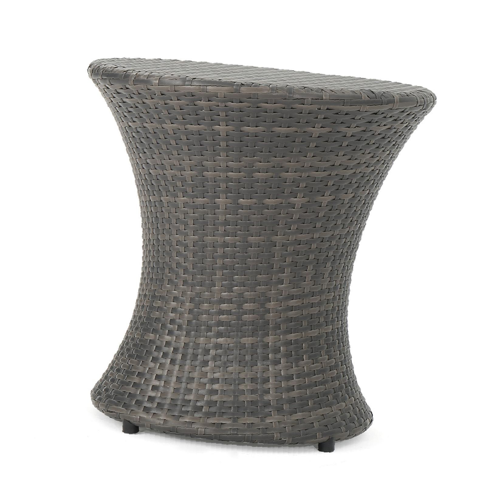 Wicker Hourglass Outdoor Table by - Aluminum Frame, Stylish Design, No Glass,