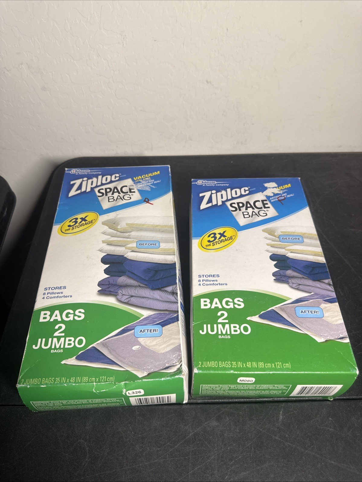 Ziploc Space Bag Bed & Linen 4 Jumbo Bags Total Waterproof/Reusable New Open Box