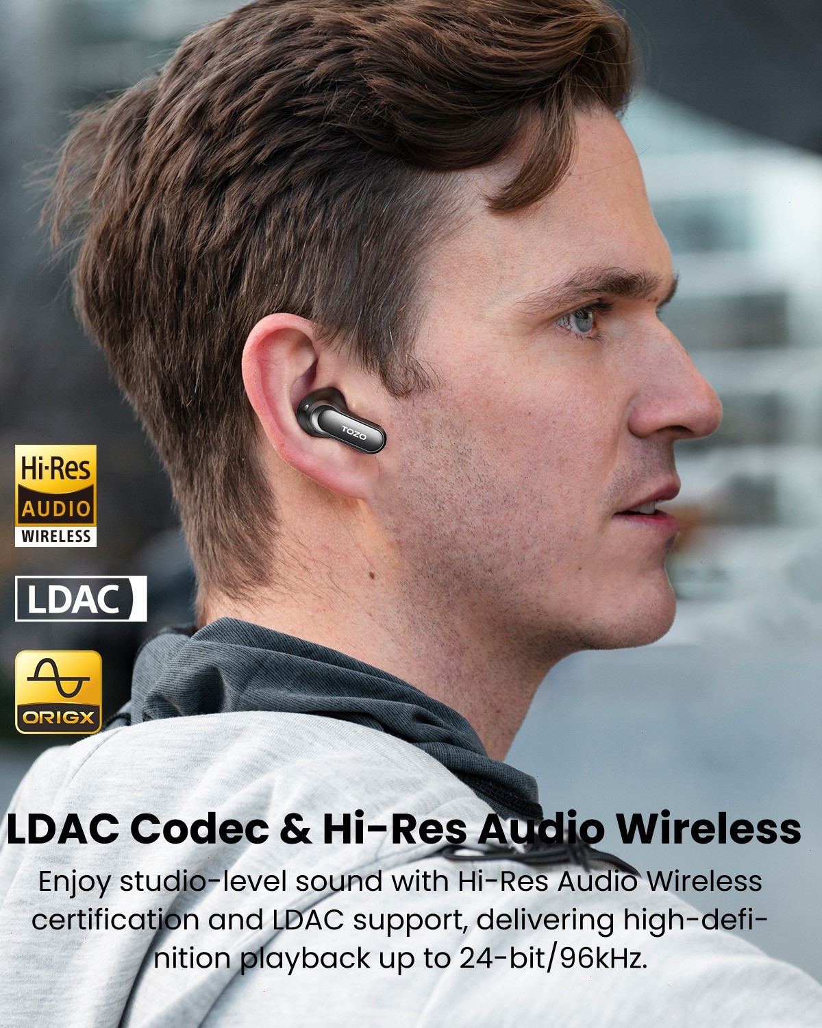 TOZO NC20 Pro Wireless Earbuds with Smart Touch Screen Bluetooth Headset
