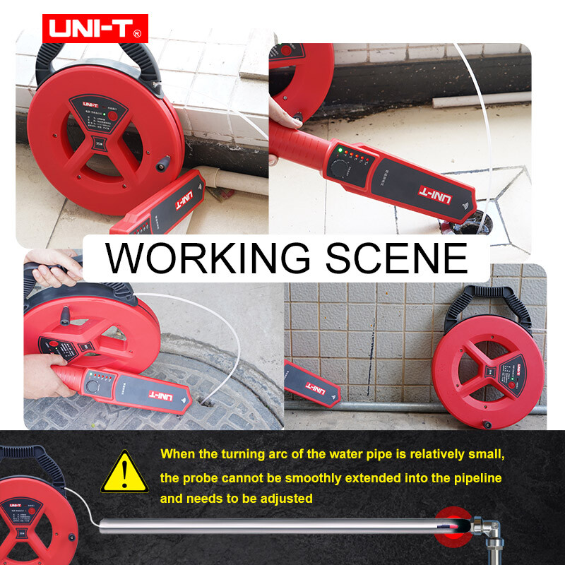 UNI-T Pipe Blockage Detector Scanner Pipeline Blocking Diagnostic Wall PVC Iron