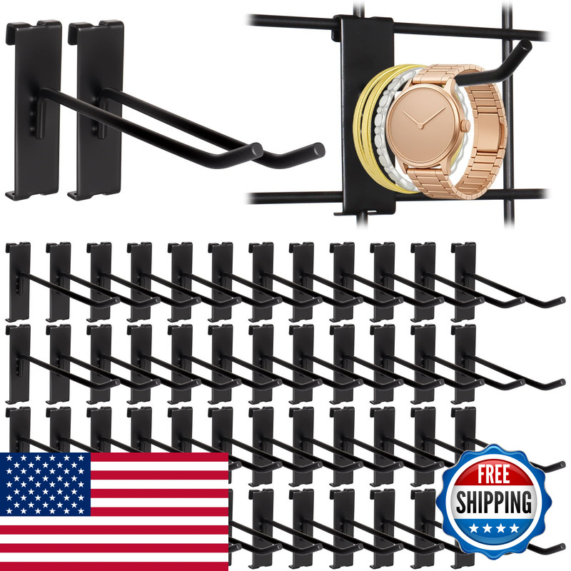 Alffun 50 Pack Gridwall Hooks 6 Inch Metal Display Hanging Hooks Heavy Duty