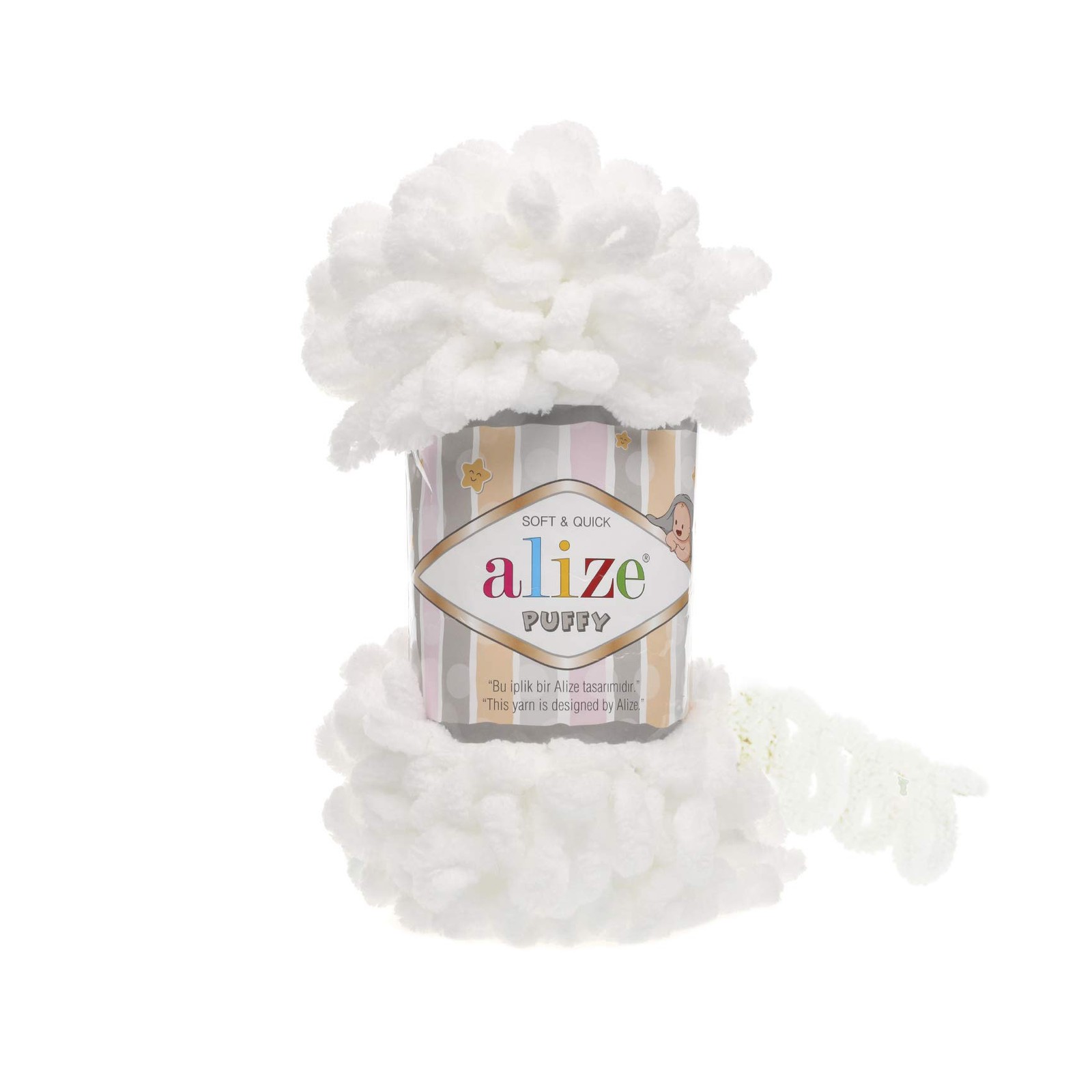 Puffy Baby Blanket Yarn - Lot of 5 Skeins 500gr 50yds - 100% Micropolyester S...
