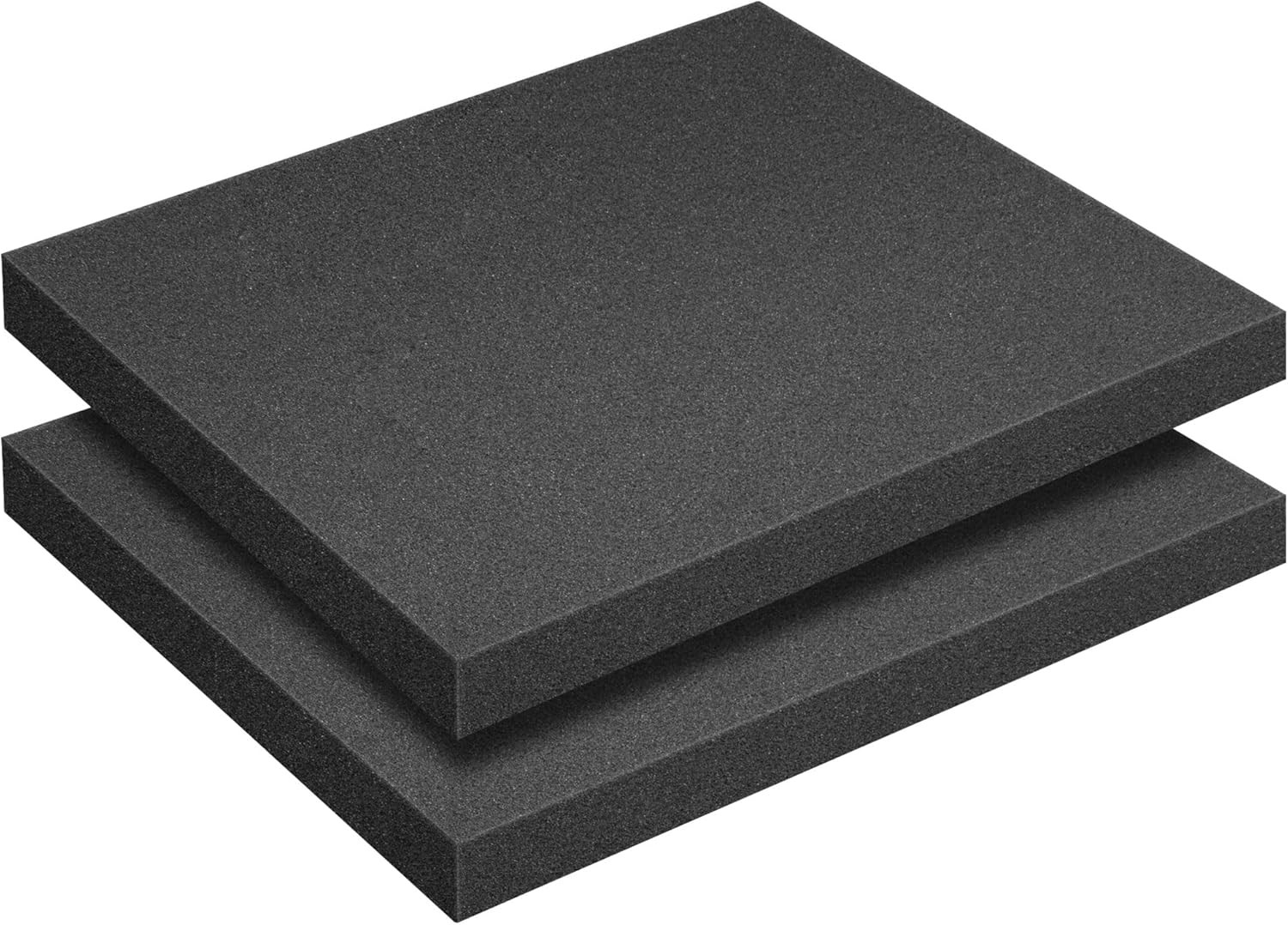 2 Pcs Black Polyurethane Foam Sheet- 16 X 12 X 1.5 Inch Cuttable Foam Inserts fo