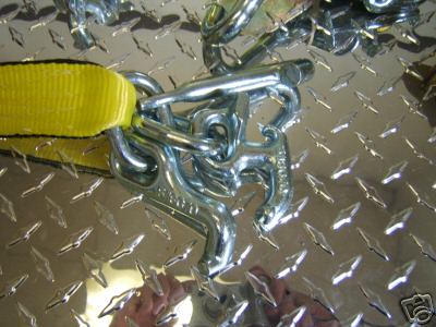 Car Hauler Trailer Tie Down Straps with RTJ Hooks / Twisted Flat Hook