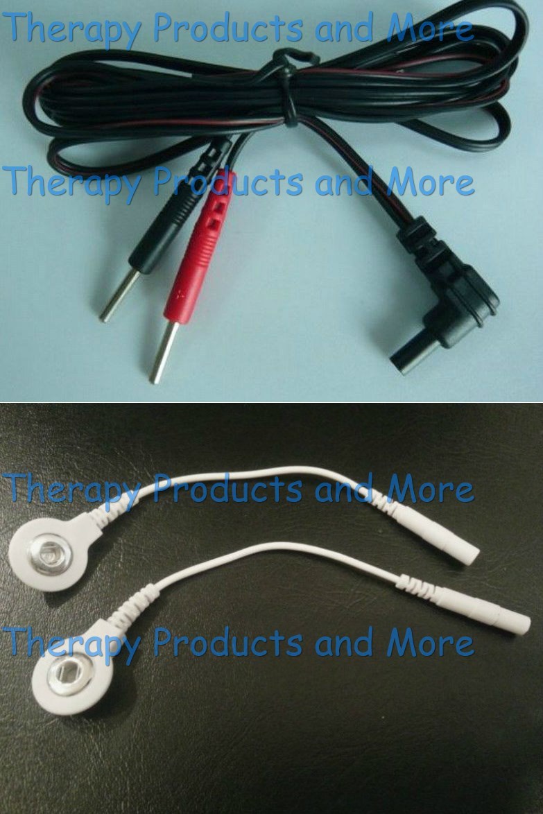 Replacement Electrode Cables Wires for AURAWAVE Massager -Use Snap OR Pin Pads!