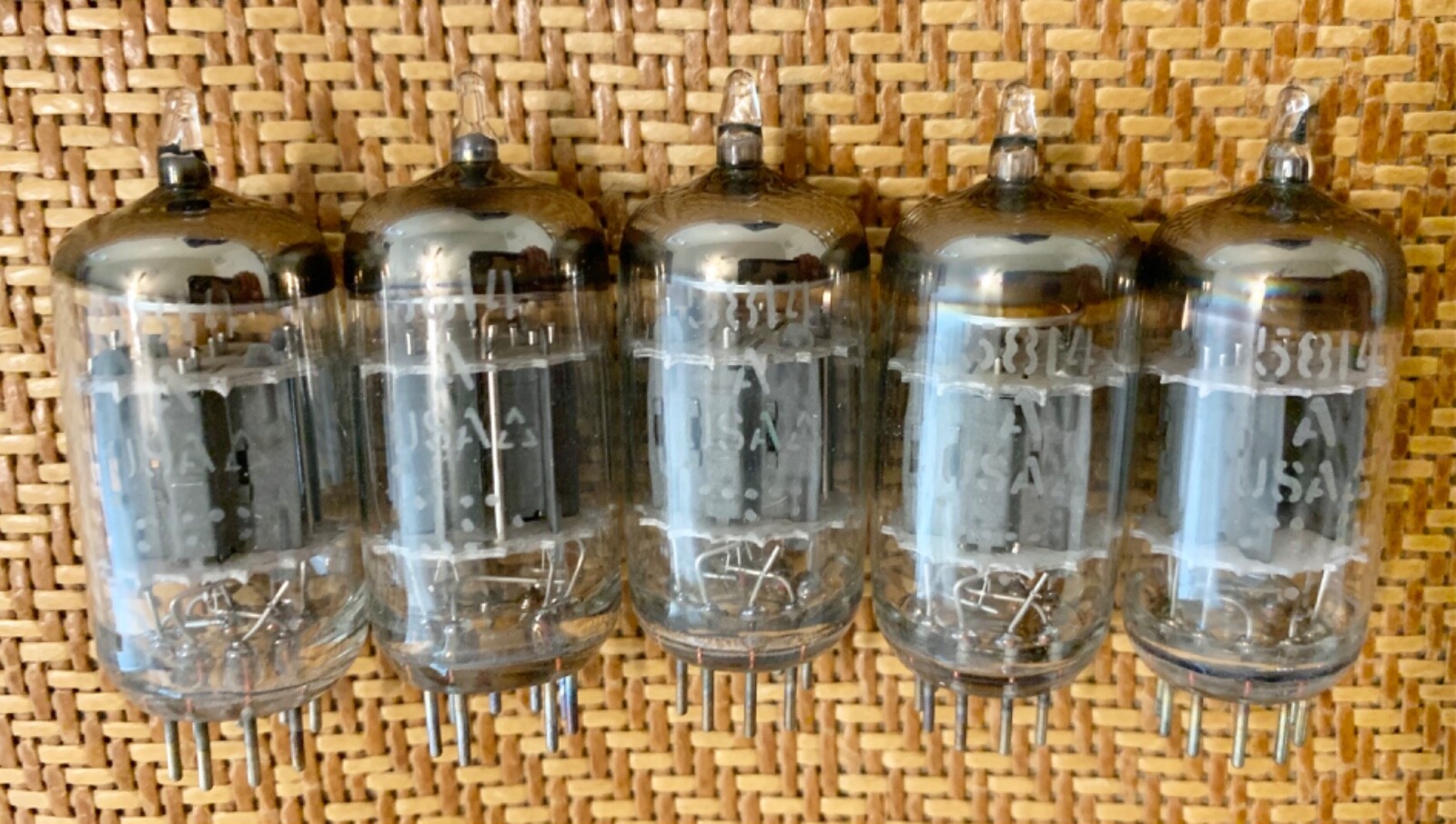 5 x GE 5814A / 12AU7 / ECC82 preamp tube, Tested Good !
